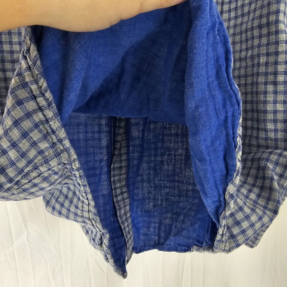 Untuckit Pugliese Double Layer Cotton Button Up Shirt - Men's Size Medium Blue - Picture 7 of 7